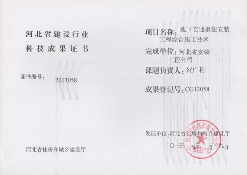 CG13058地下交通樞紐安裝工程綜合施工技術(shù)